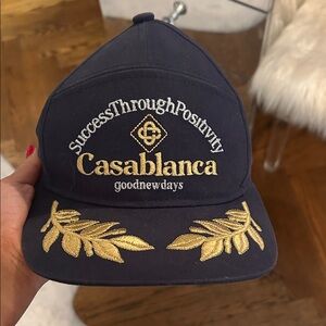 Casablanca Navy Cap with Gold Embroidery
